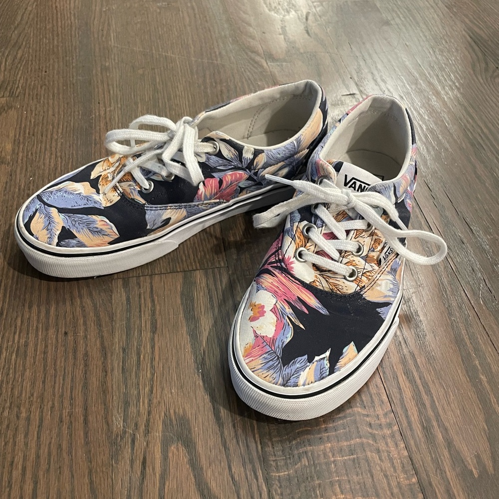Vans Women's Tropical Canvas Sneakers - Black and Pink
